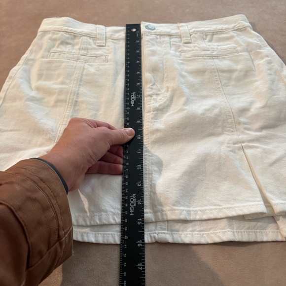 Madewell Denim Pleated Mini Skirt in Tile White • size 28 • NWT • NQ808 • white - Picture 11 of 13